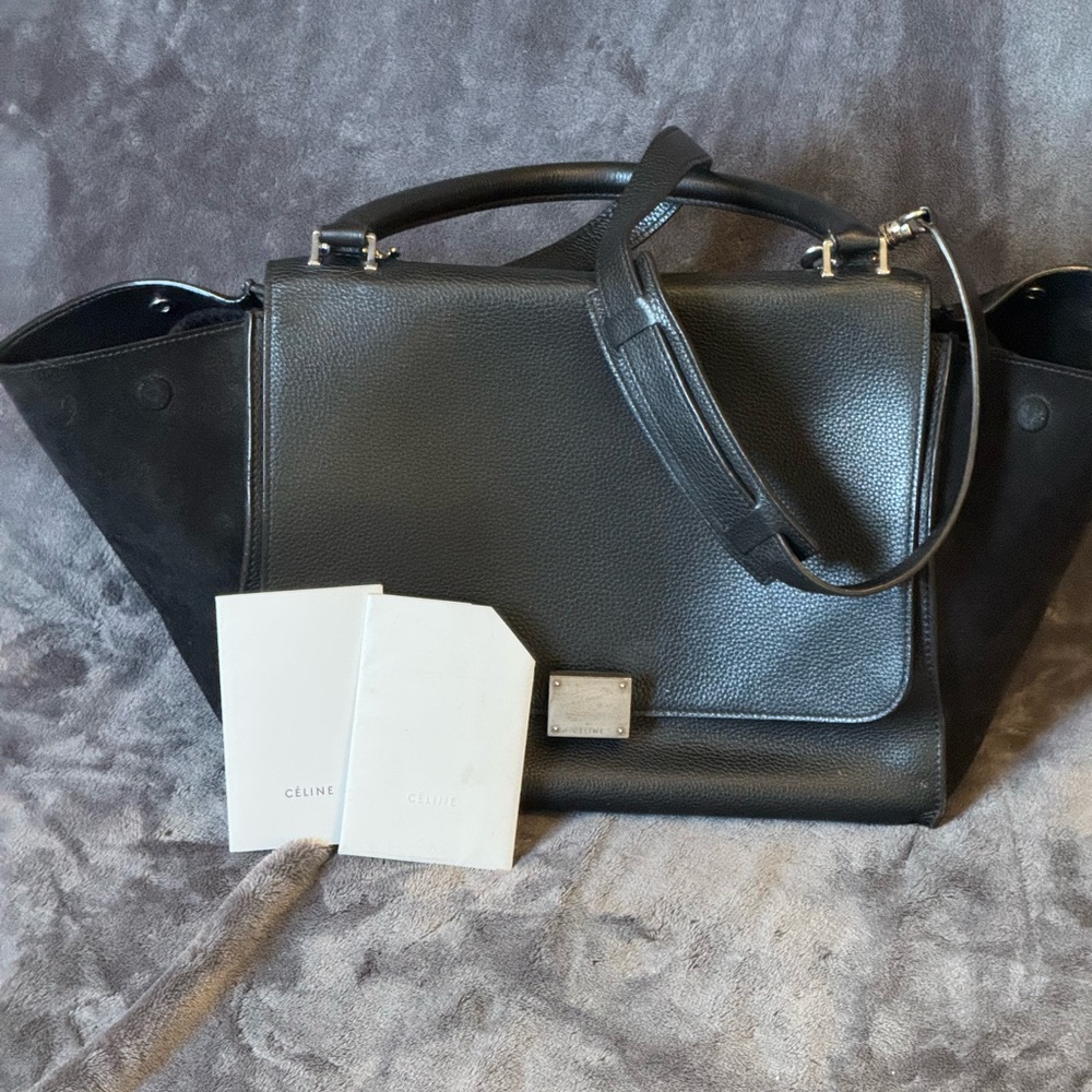 Celine Black Leather Satchel
